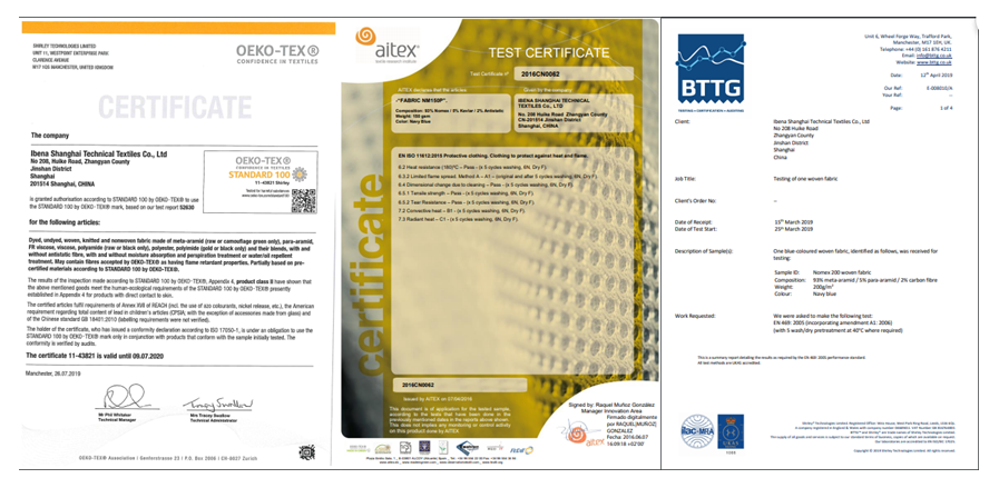 Aramid blended fabric  Nomex fabrics  Inherent flame retardant fabrics for EN469 suits NFPA2112 coveralls