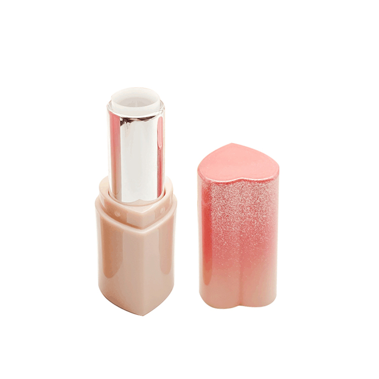 Wholesale New Design Empty Glitter Lipstick Pink Tube Heart Lipstick Tubes