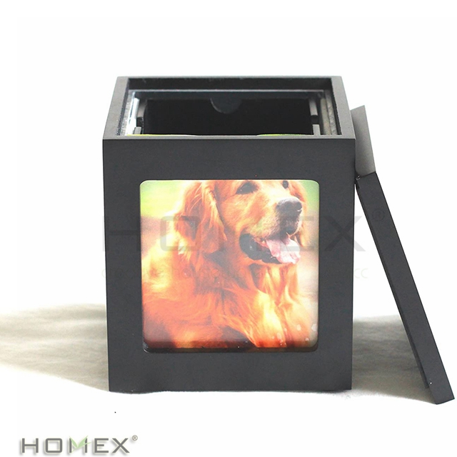 Urnas Para Mascotas Wooden Pet Urns Pet Casket Multiple Photo Cube Pet Urn for 1 to 4 Pictures