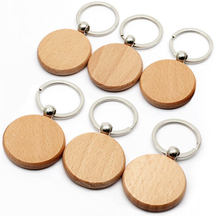 Blank Popular Wood Keychain Key Chain Custom Design Printed Engraved Name Wooden Keychain Key Tag Laser Logo Wood Keychain