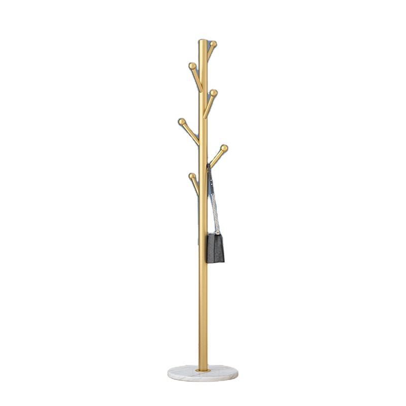 modern light luxury metal frame with marable base free standing coat rack stand