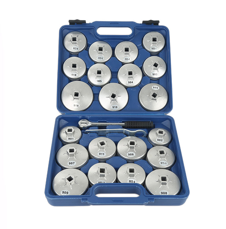 23pcs Cup Type Wrench Socket Set Ratchet Spanner Oil Filter Cap Removal Tool Oil Filter Wrench