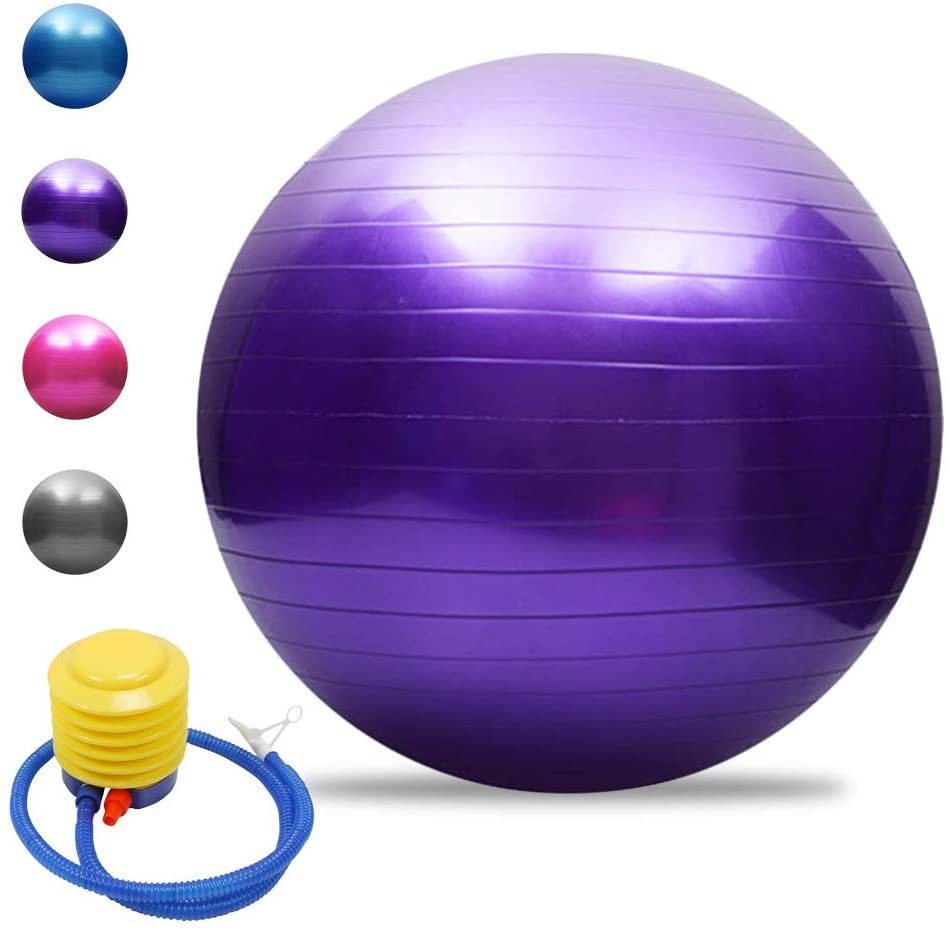 Yoga Ball Thickened Stability Balance Ball Pilates Barre Physical Fitness Exercise Ball 45CM / 55CM / 65CM / 75CM Gift Air Pump