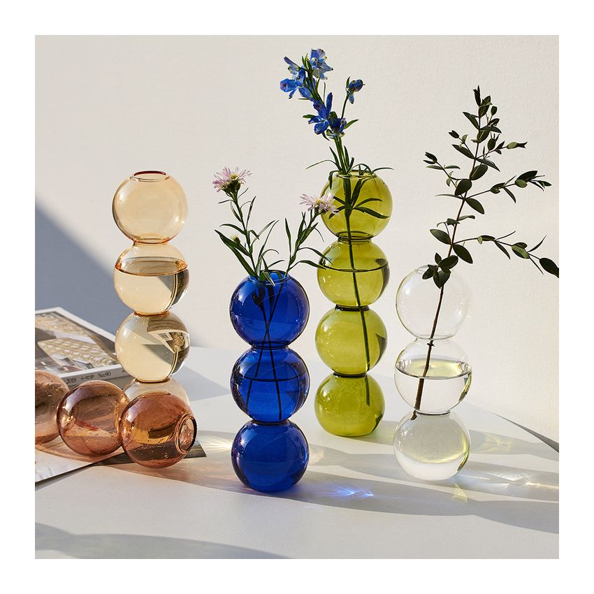 MissC Nordic Plant Glass Vases INS Table Decor Crystal Flower Vase Bubble Ball Wedding Decorative Vases