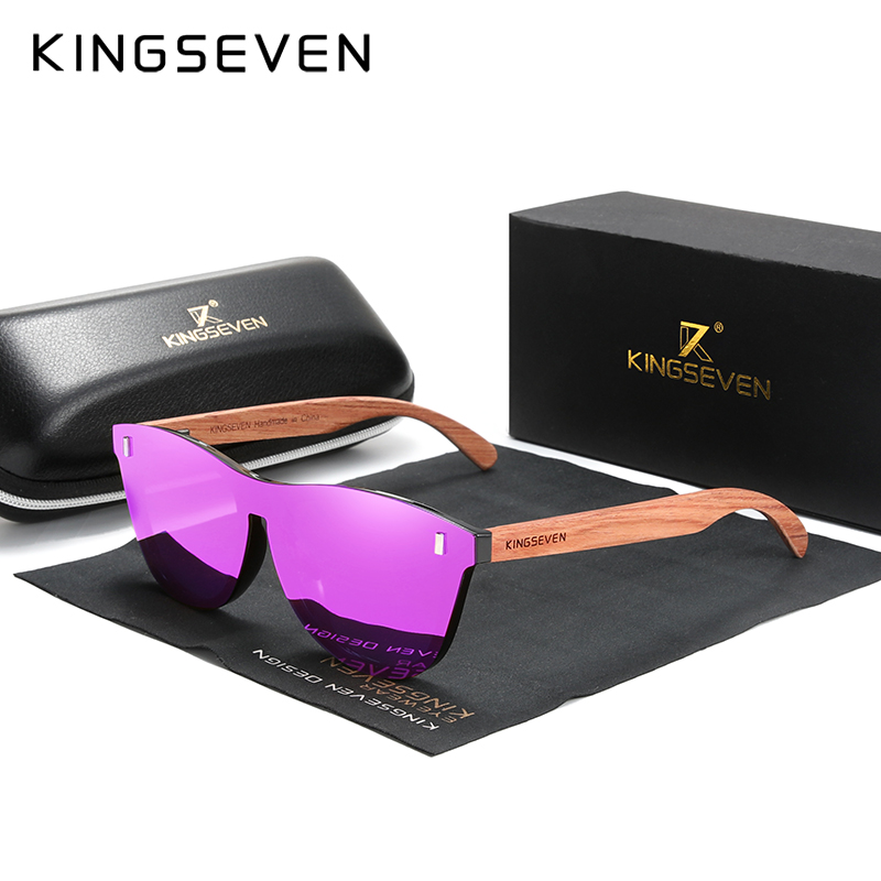 Солнцезащитные очки KINGSEVEN с деревянными дужками для мужчин и женщин, модные Поляризационные солнечные аксессуары