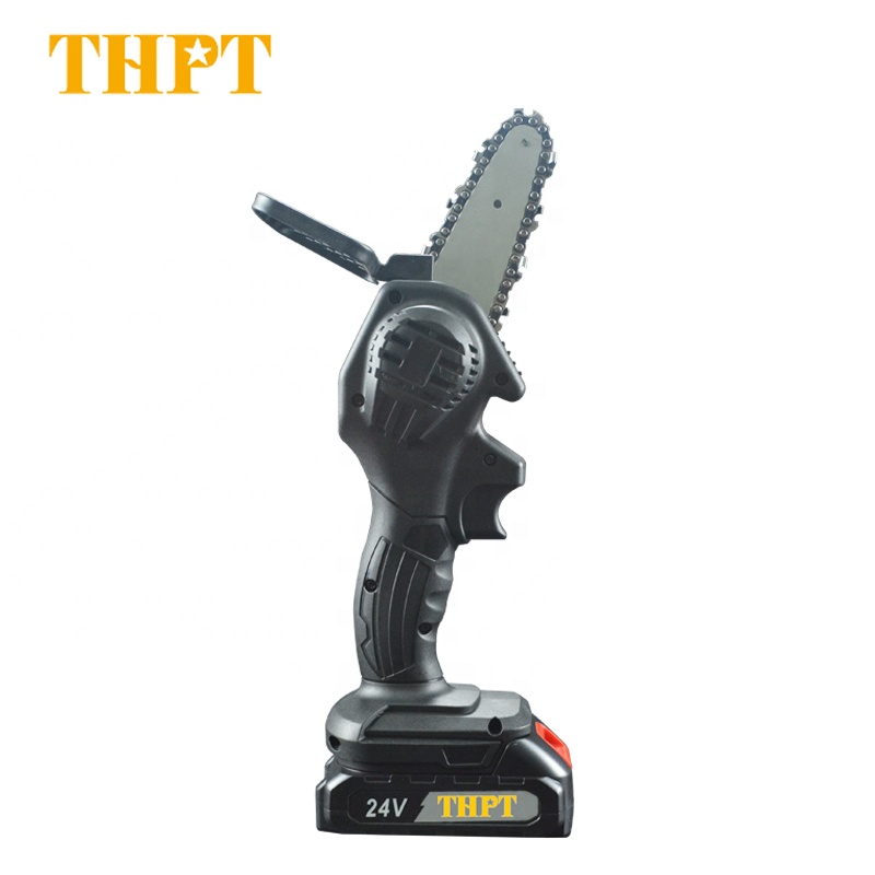 THPT 2021 New Battery Powered Cordless Electric Mini Chain Saw Wood Cutting Branch Cutter For Garden
