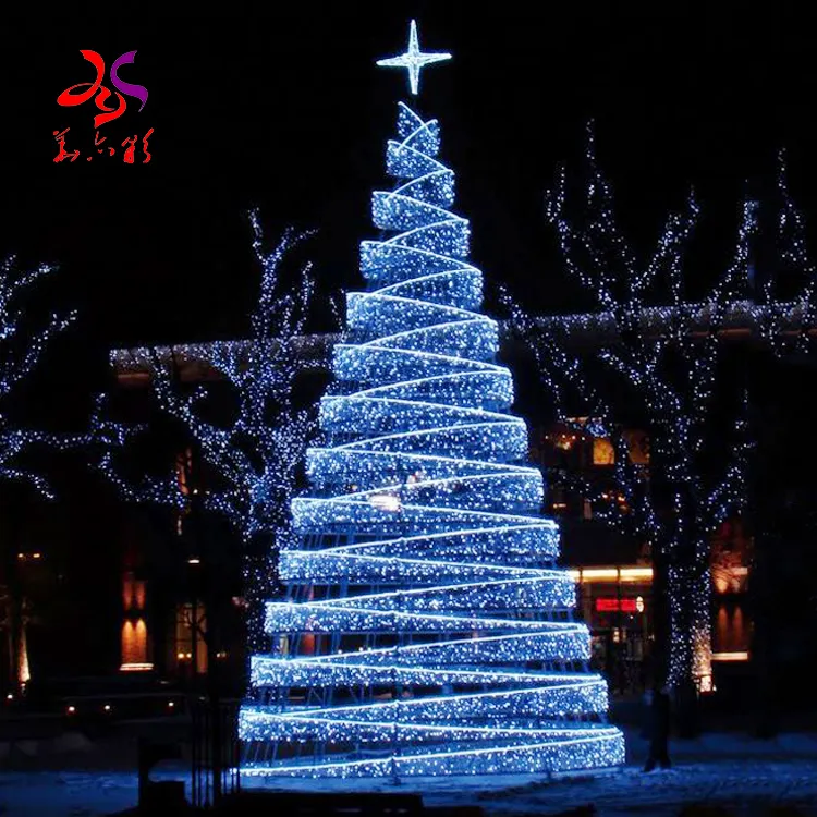 20ft 30ft 40ft 50ft Large Outdoor Huge Illuminated Christmas Lighted 3D Cone Motif Line Trees