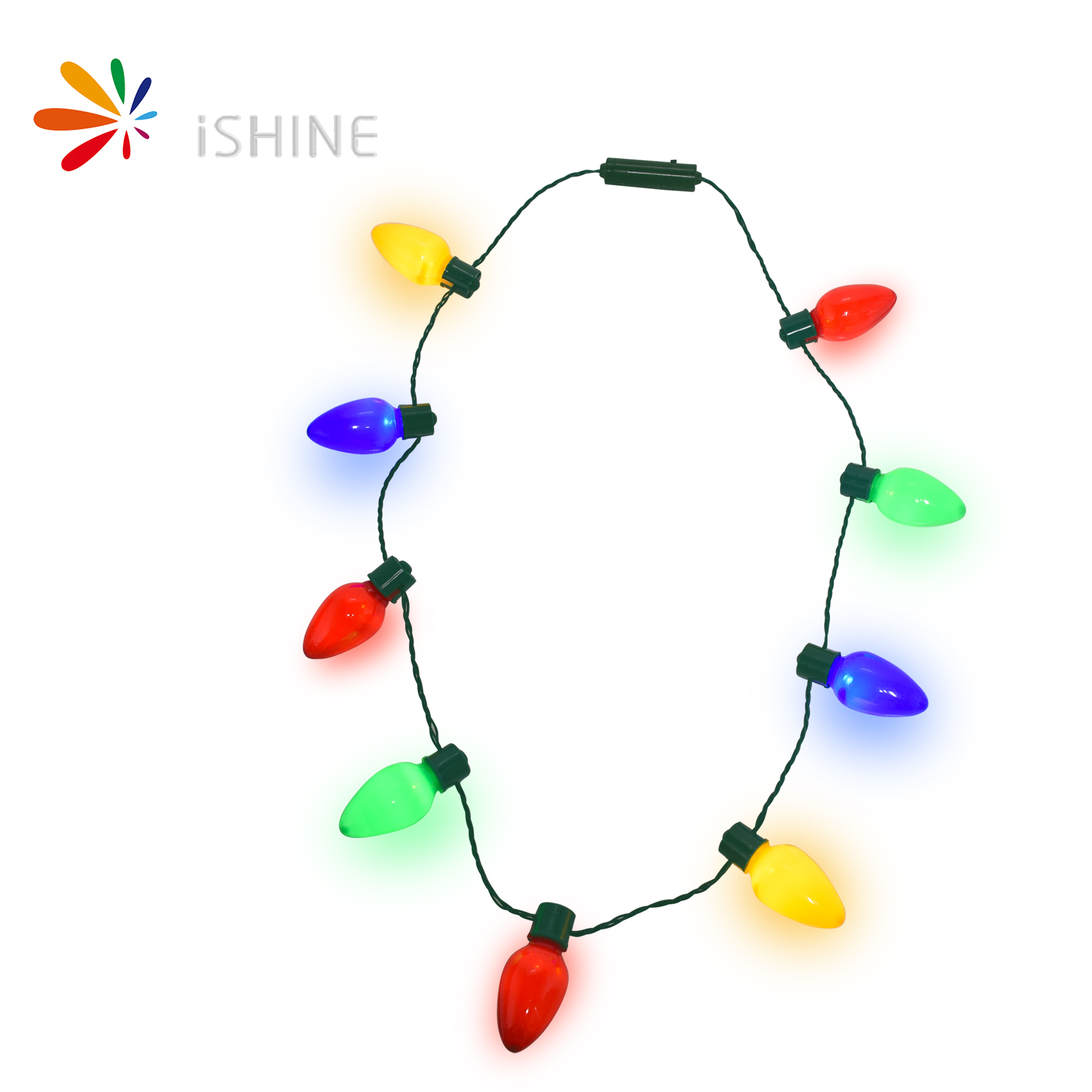 IShine неоновый светящийся ювелирный чокер, светящиеся в темноте подвески, светящееся светодиодное ожерелье с мини-лампочкой на Рождество