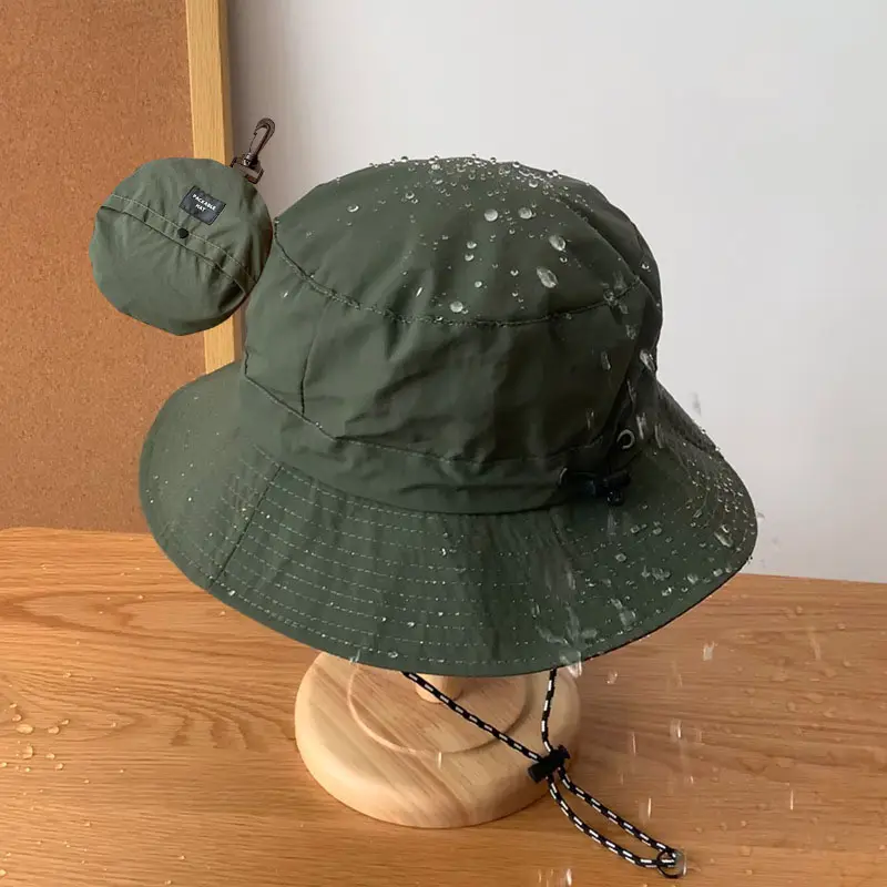 HB0005 Outdoor quick dry sports haking cap waterproof nylon cooling boonie bucket hat with drawstring