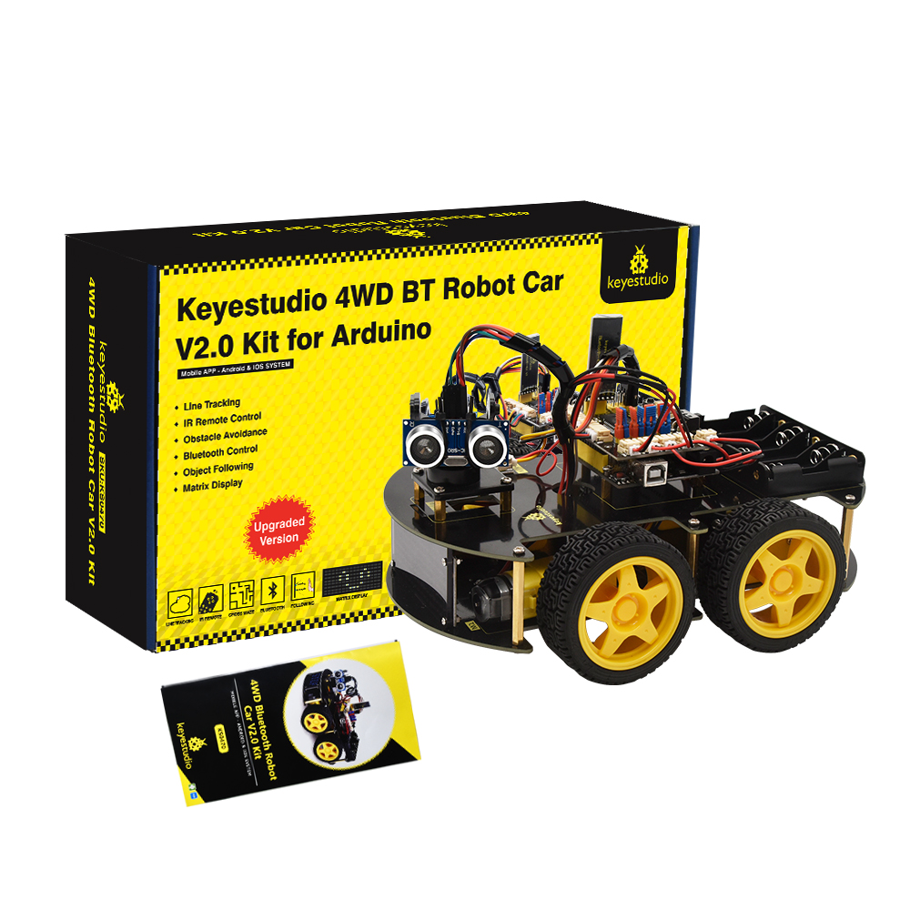 Keyestudio 4WD Многофункциональный BT робот автомобиль V2.0 Комплект Стволовых обучающий 4wd робот Программирование умный робот автомобиль для Arduino