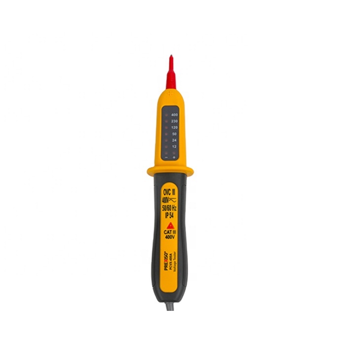 PREXISO Hot Sale Non-Contact Voltage DC Range 12V/24V/50V/120V/230V/400V Tester With LED Lights And Audible Beep