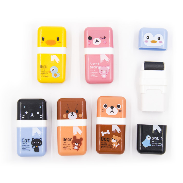 Cute Animal Shaped Roller Rubber Eraser with Remover