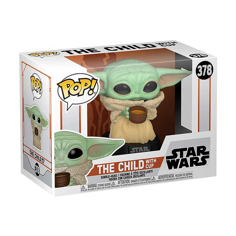 Новинка, экшн-фигурка FUNKO POP baby yoda, детская фигурка с Кубком из фильма, игрушки, детская модель, кукла с подвижной головой, коллекционная кукла 378 #