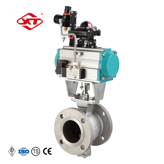 V Type VQ640Y-150LB 3" Hard Seal STL Water Oil Gas Cast Steel Pneumatic Ball Valve Smart Control Valve