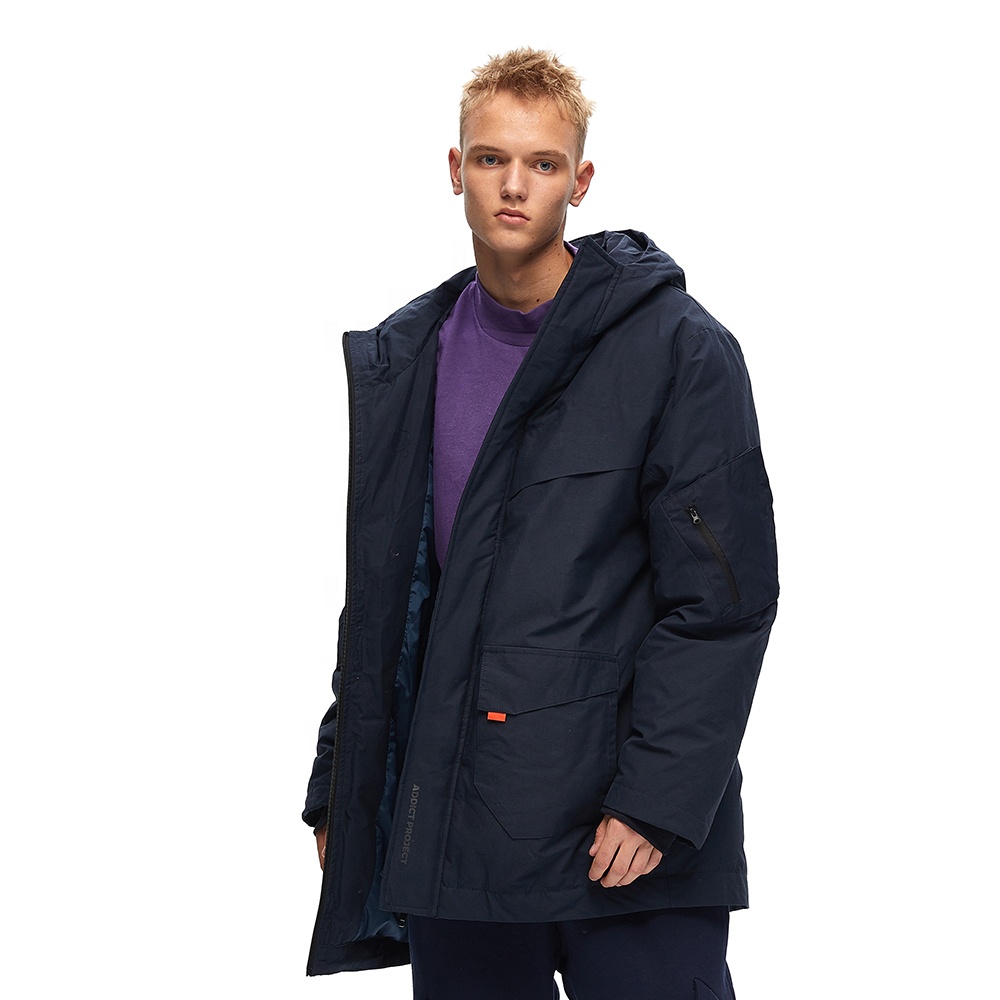 Модный дизайн водонепроницаемый пользовательские ткань downjacket в мужская куртка и пальто