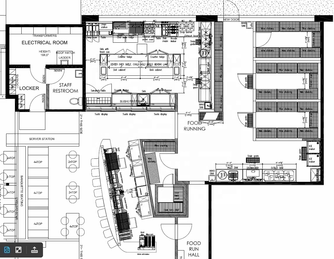 Noodle restaurant design Ramen kitchen equipment whole kitchen solution