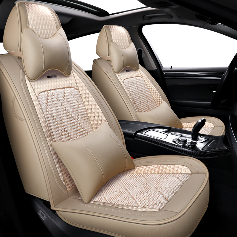 9 pieces 11 pieces Designed Pu Leather Car Seat Covers Car Seat Cover With Metal Logo