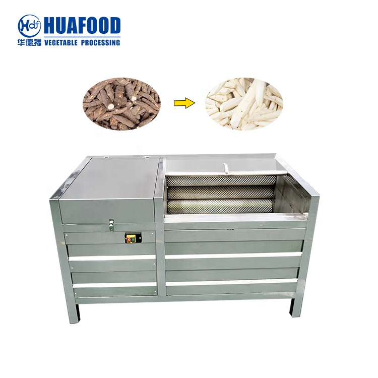 HuaFood HDF1500 1200 кг/ч машина для непрерывного пилинга, очиститель куркумы, машина для мытья и пилинга кассавы