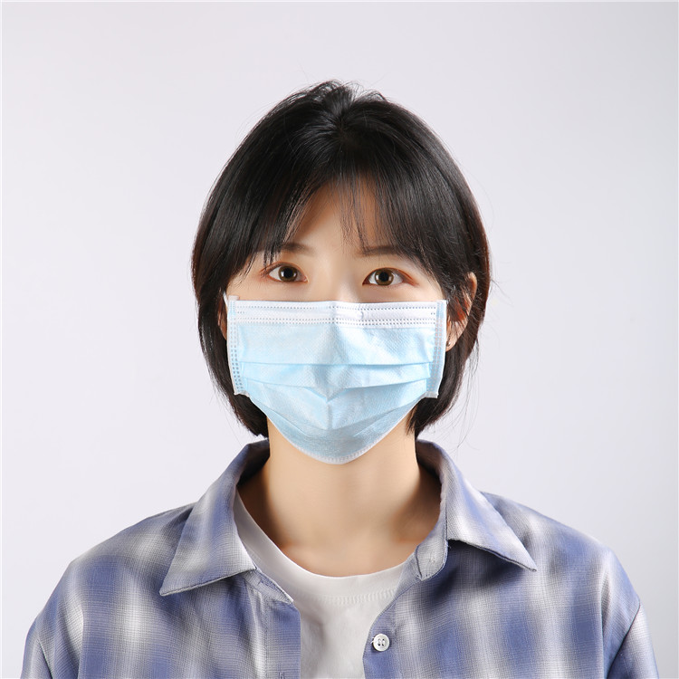 Manufacturer Blue Non-woven Earloop facemask Disposable 3-ply disposable face mask