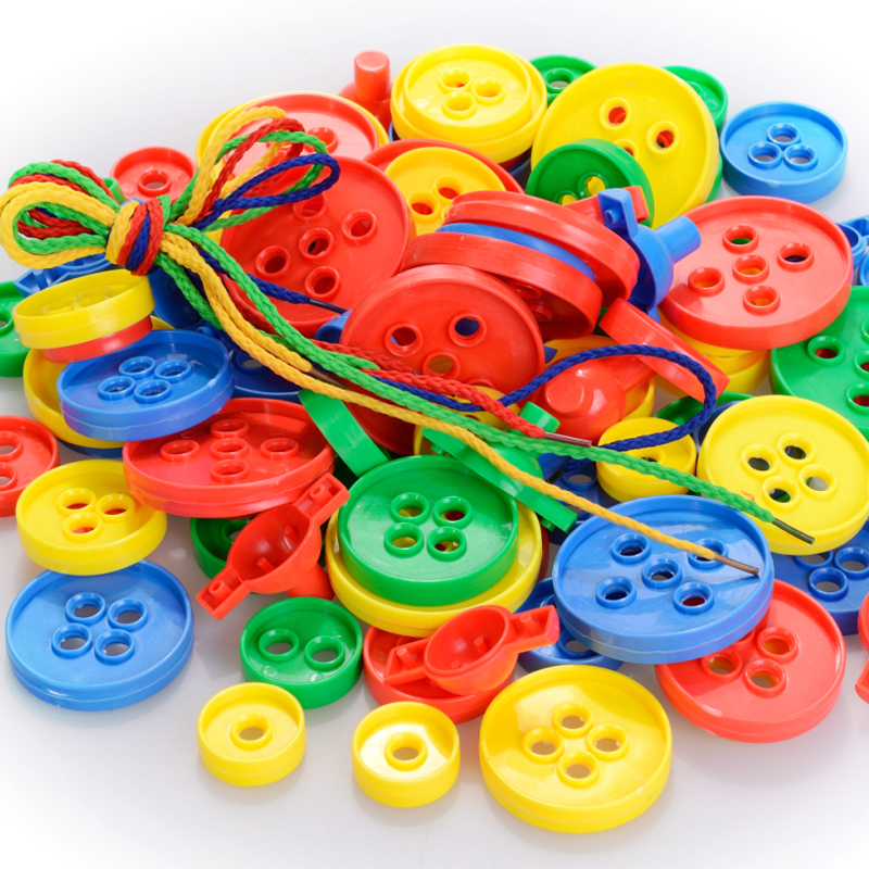 Eduction игрушки пластик штабелирование Threading пуговицы Building Block