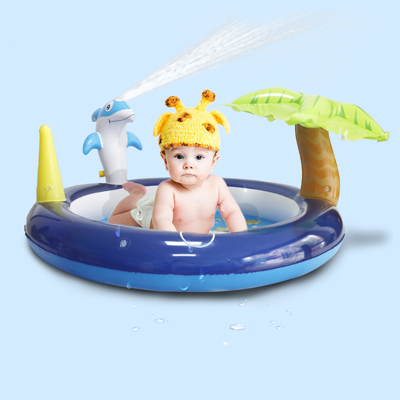 Лидер продаж на Amazon, детская игрушка для игр в воде, надувной коврик для фонтана с распылителем в виде животного