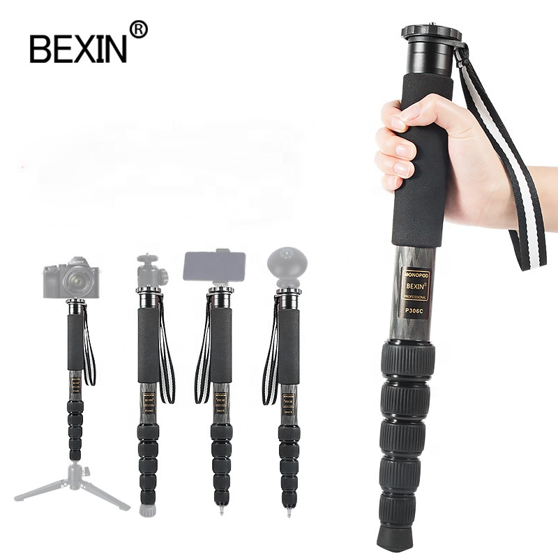 BEXIN popular products high quality carbon fiber monopod unipod multifunctional unipod tripod monopod for dslr camera hiking