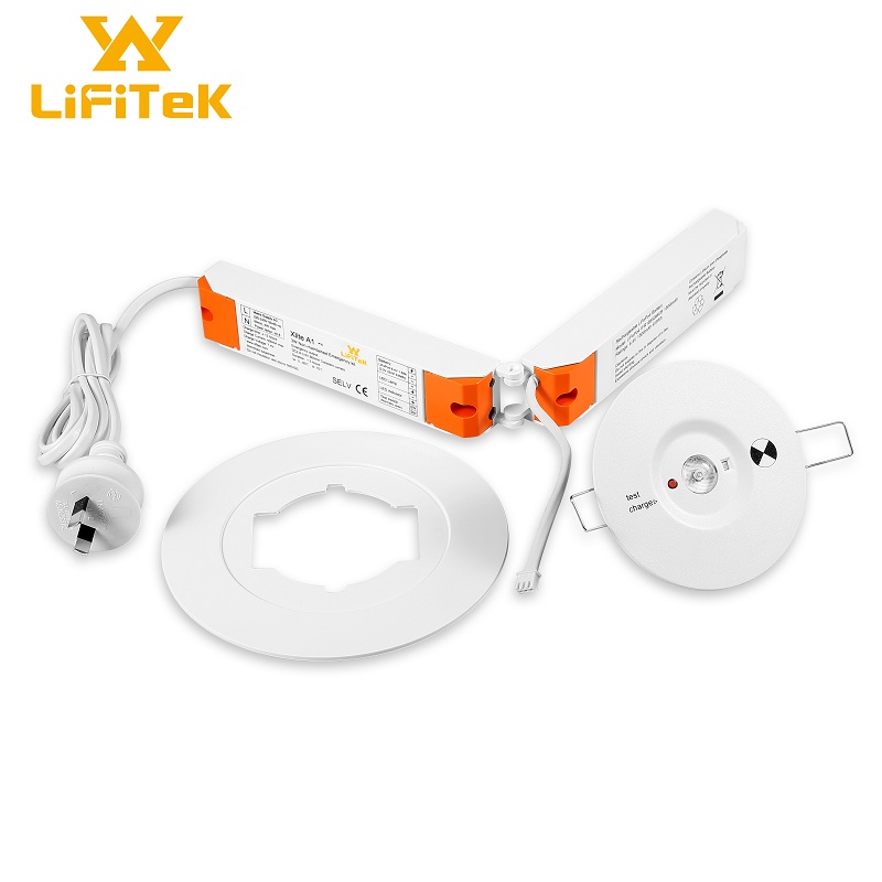 Non-Maintained 3W ceiling recess mounted LED emergency light D50 with lithium battery LiFePO4 3 years warranty
