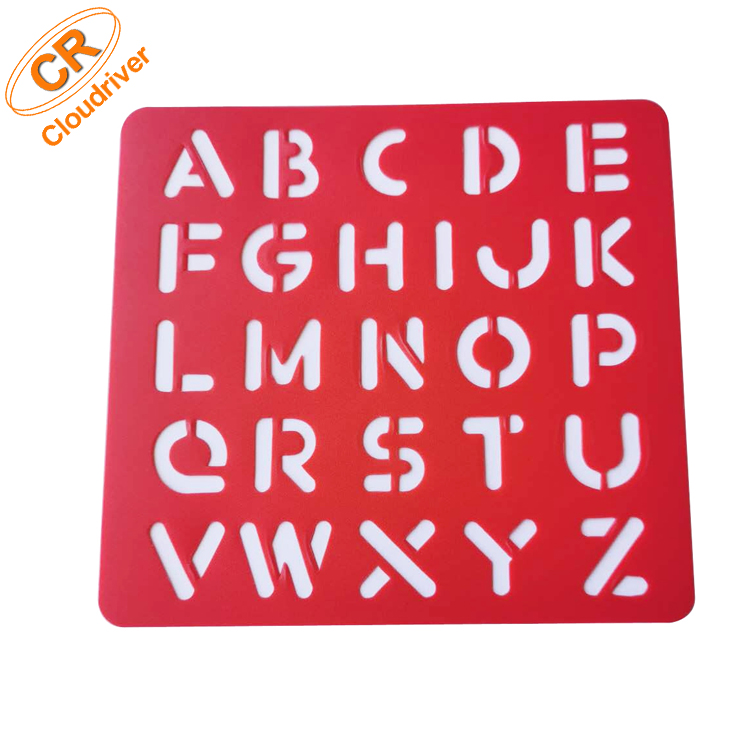 Customized 0.5mm PP Alphabet Plastic Stencils Colorful Letters Painting Stencils For Kids