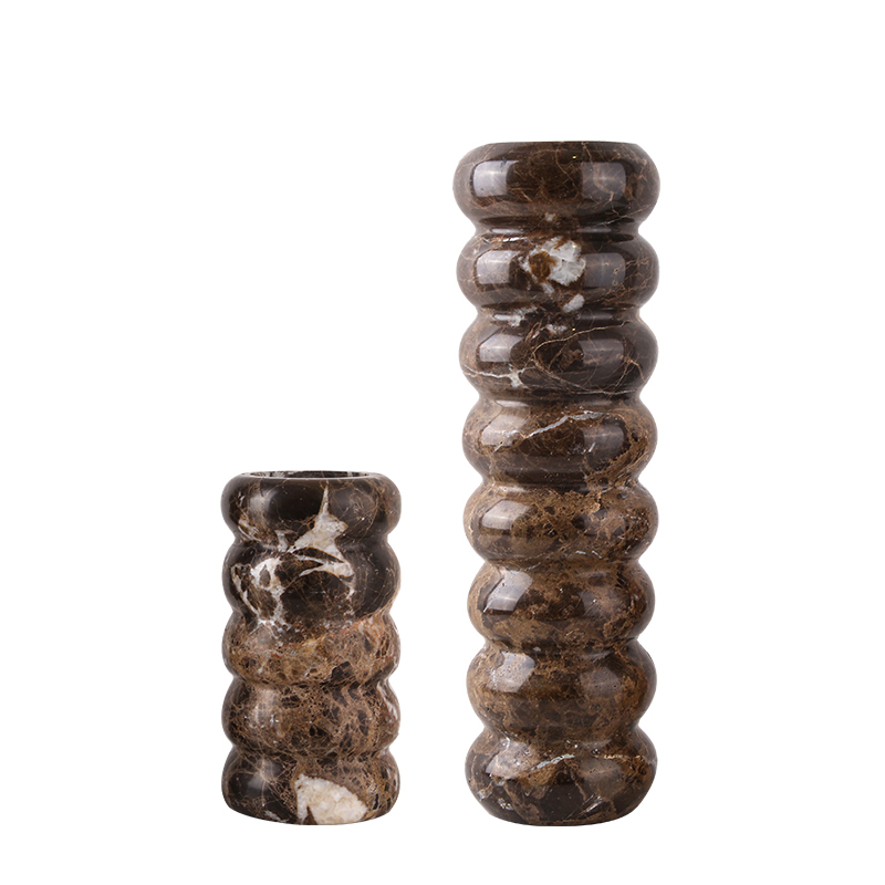 Premium Home Decoration Ornaments Antique Brown Natural Stone Flower Vase