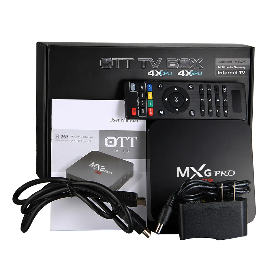 Cheapest Mxg Pro 4k Hd Streaming set top box Amlgic s905w s905x rk3229 RK3318 1gb 2gb 8gb 16gb ott Smart Tvbox Android Tv Box