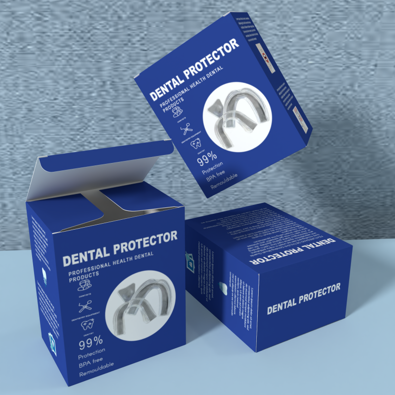Adult Mouth Guard Silicone Paper Packaging For Teeth Protector Mouthguard Packaging Box