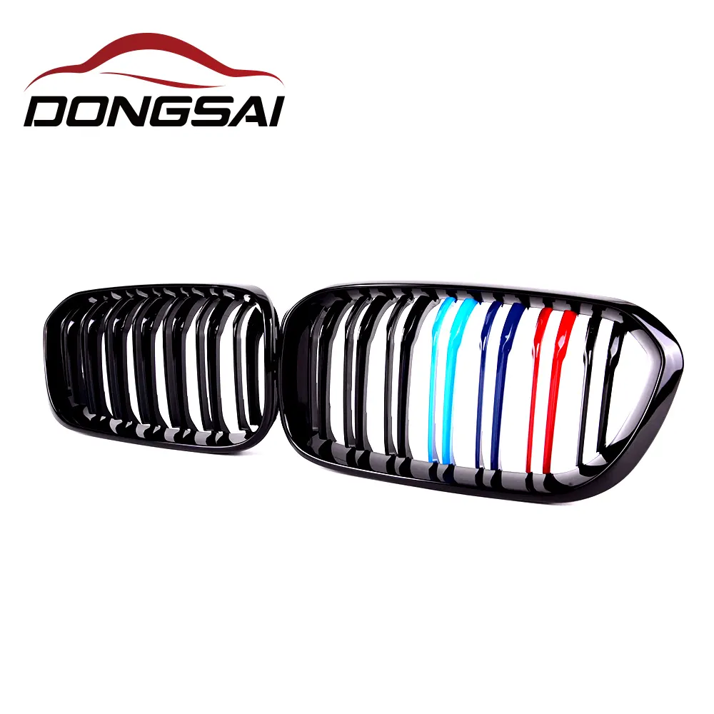 ABS M Color Double Slat Front Bumper Kidney Mesh Grille Grill for BMW 1 Series F20 F21 2015 +