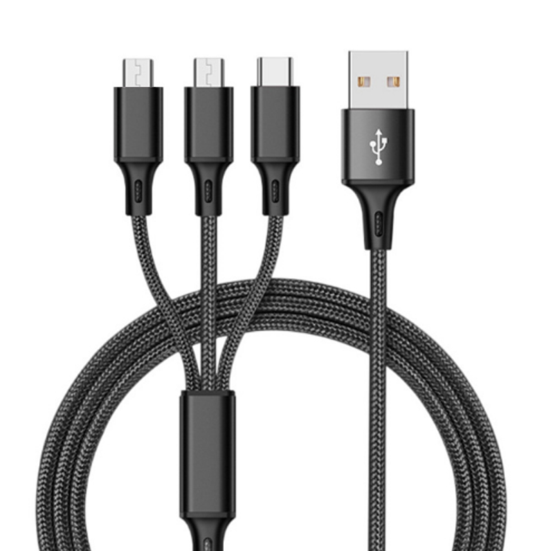 Factory Price 3 in 1 USB Charging Cable for Type-C Android Usb Fast Charger Cable Mobile Phone Tablet Charging Cable