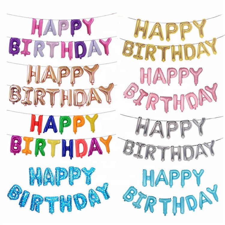 Надувные шары из фольги в виде букв «HAPPY BIRTHDAY», 16 дюймов