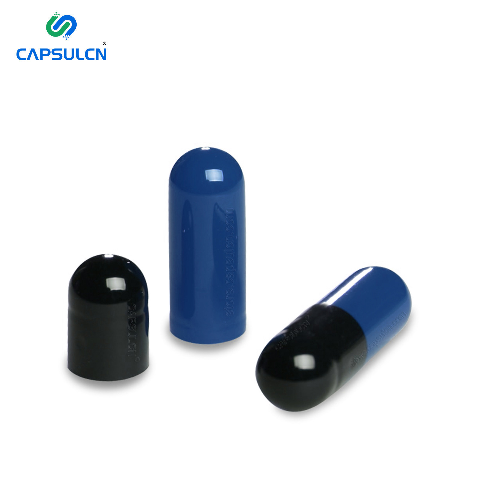 CapsulCN Black And Deep Blue Customizable Separated Empty Gelatin Capsules Size 000# 00# 0# 1# 2# 3# 4# 5#