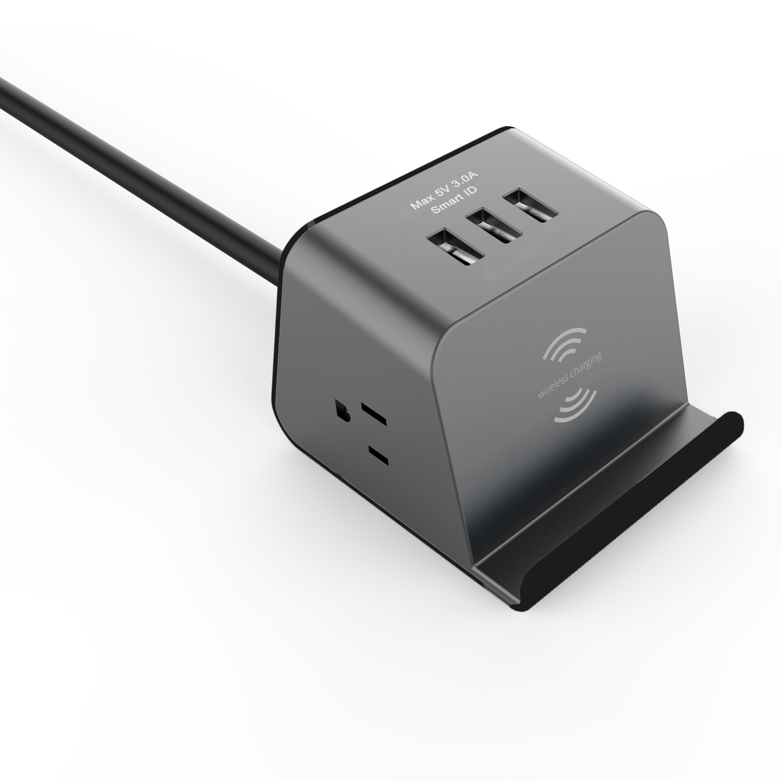 Штепсельная Вилка стандарта США, 2 розетки переменного тока, 3 Usb-порта, 10 Вт, беспроводная зарядная станция с быстрой зарядкой, умный кубический блок питания с держателем для телефона