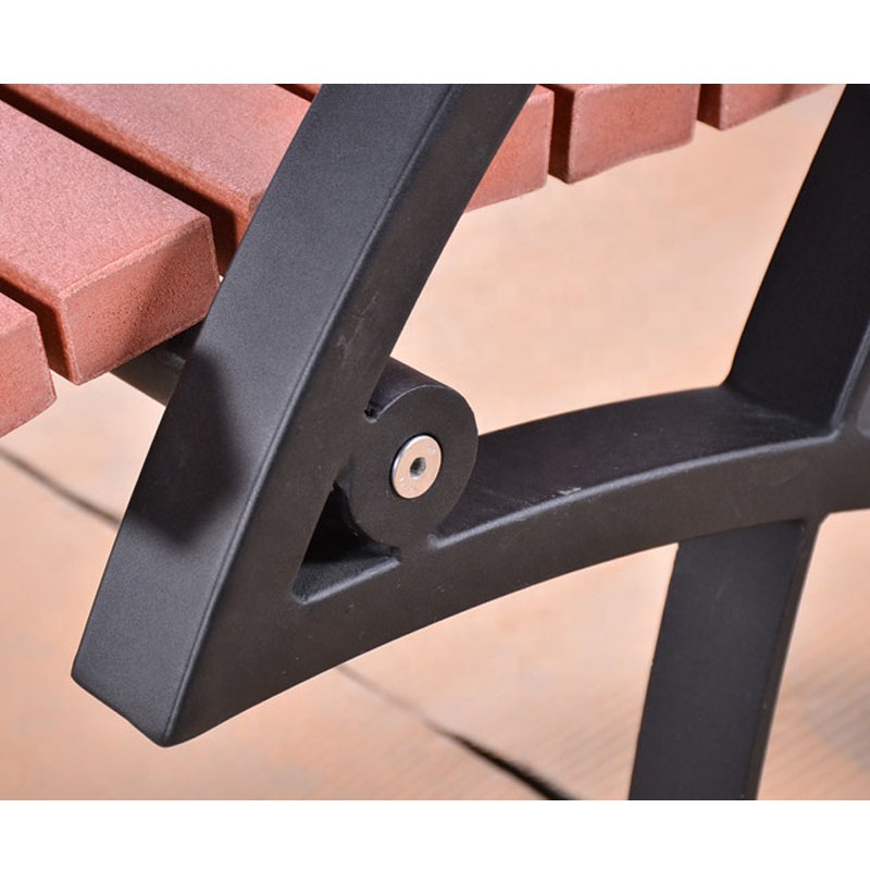 Steel and HDPE recycled plastic wood outdoor park chair outdoor garden leisure chair community benches with backs