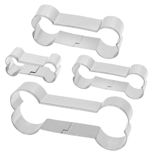 Metal cookie cutter in dog bone shape