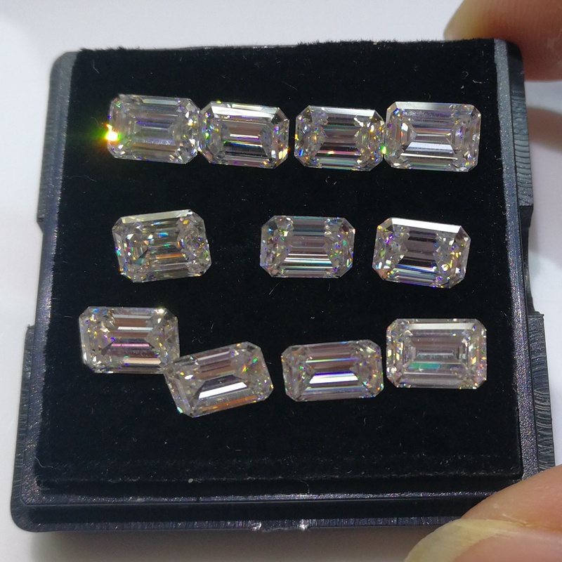 Высококачественный Муассанит с изумрудной огранкой 1ct-10ct DEF vvs для бриллиантовых украшений