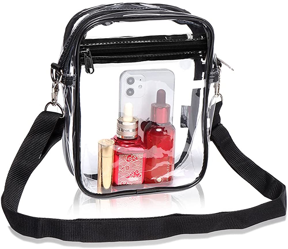 Clear Crossbody Bag for Women, Small Cute Clear Purse Messenger Bag for Beach, Concerts, Festivals
