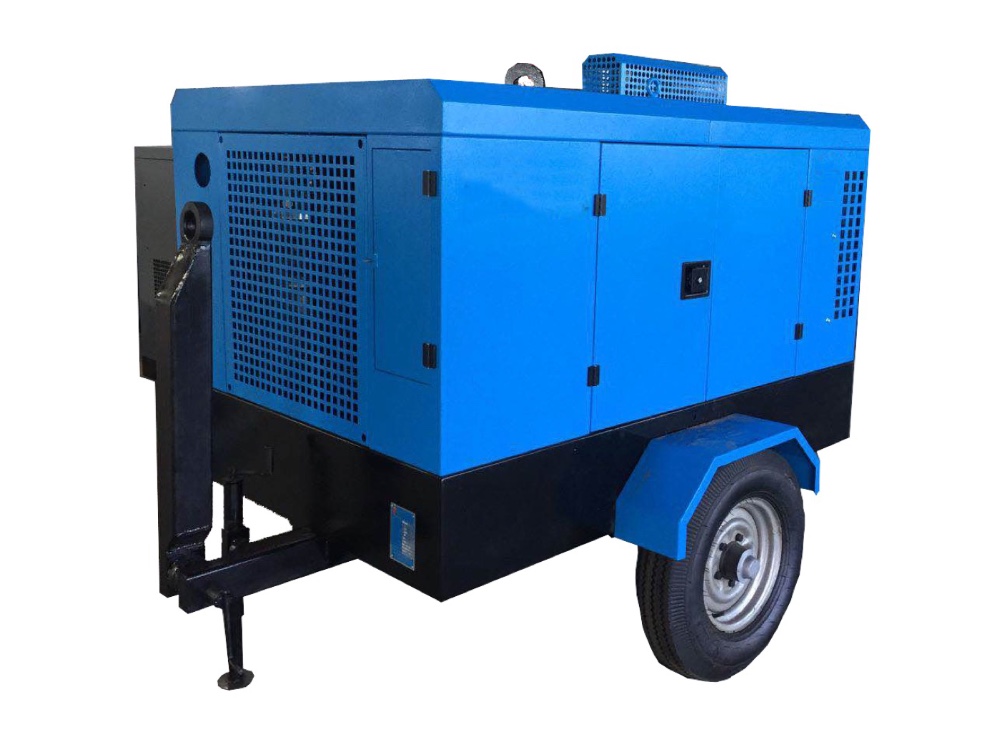 58KW 80HP 7m3/мин 7bar винтовой компрессор Портативный Дизельный Двигатель компрессор