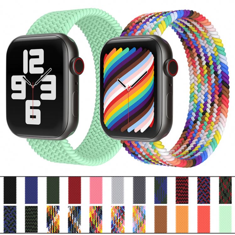 SKYLET Designers Braided Solo Loop Nylon Correa Smart Watch Band Straps Compatible With Apple Iwatch Applewatch