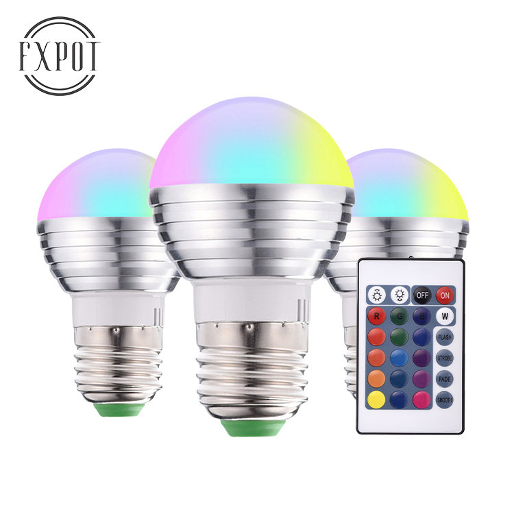 FXPOT Hot Sale Aluminum Infrared Remote Control Smart Christmas 16 Color 5W Smart Rgb Led Christmas Bulb