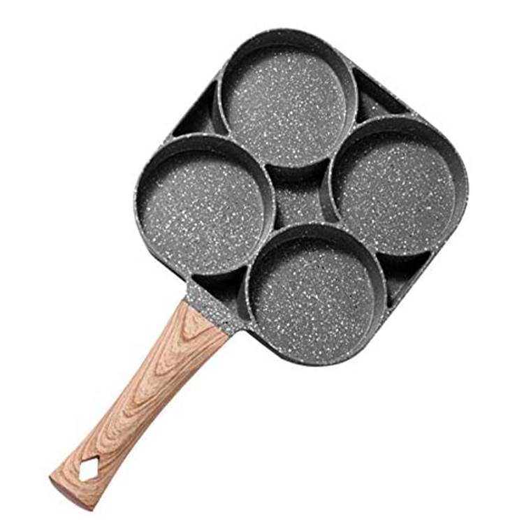 Hot Sale 4 Hole Non-stick Cooking Fry Pan For Burger Egg Ham Pancake Maker