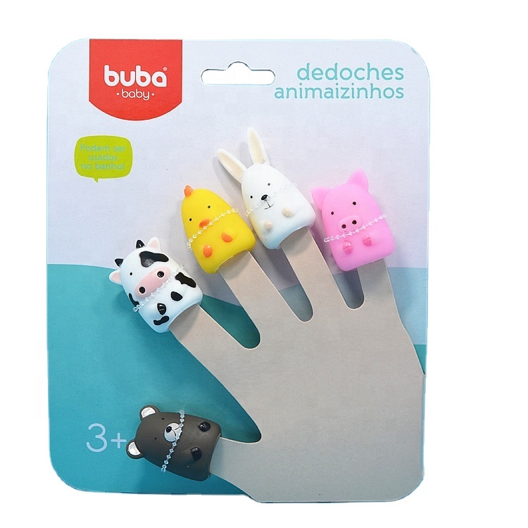 Wholesale Eco Friendly Customized 5 Pack Mini Farm Animals Plastic Finger Puppet Toy Set for Kids