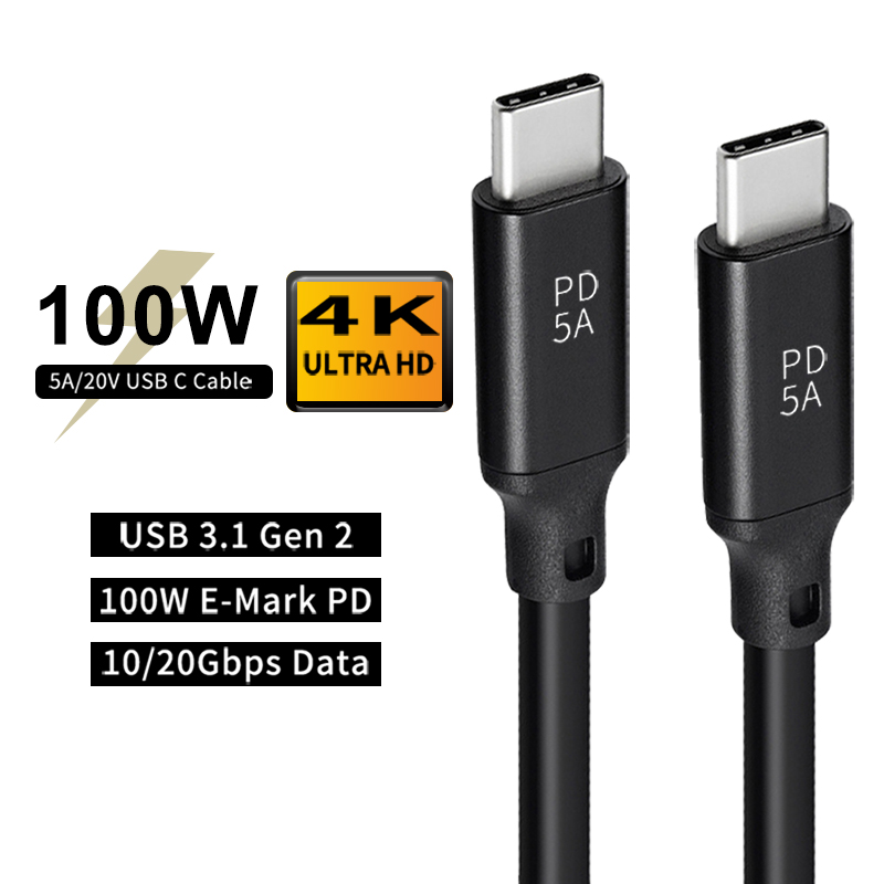 Amazon горячие USB 3.1Gen с 2 портами (стандарт C PD 100W 10 ГБ для быстрой зарядки и передачи данных type-C type c кабель для телефона Ноутбук