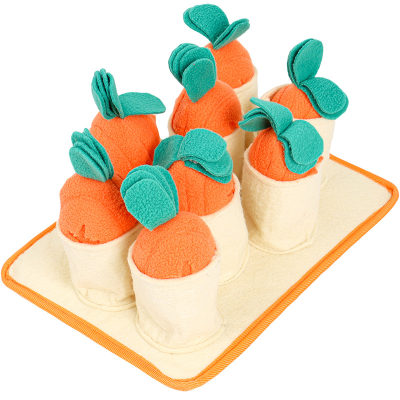 Amazon top seller Factory wholesale interesting Simulation carrot Exercise IQ hide and seek dog toy dog soft toys dog plush toy