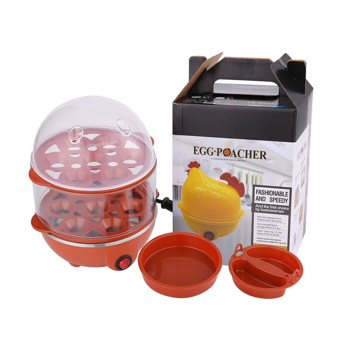 Amazon Choice Automatic Double Layer steamer Egg Cooker Egg Poacher Mini Electric Egg Boiler