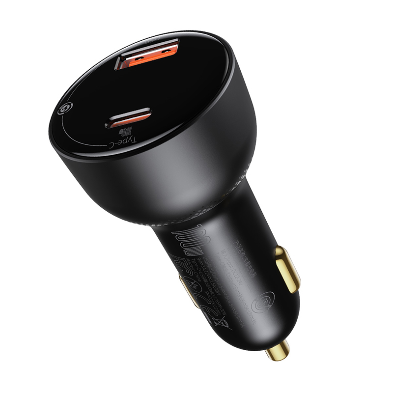 Baseus 100 Вт Superme цифровой дисплей PPS Dual Port USB Type C PD 3,0 быстрое автомобильное зарядное устройство