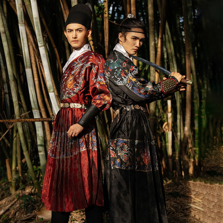 Мужской костюм Hanfu в традиционном китайском стиле династии Мин с летающими рыбками, мужская одежда Hanfu, модная традиционная одежда Xxl